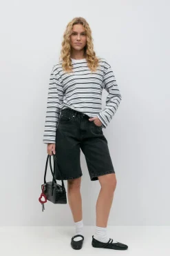 Online Gina Tricot Baggy denim shorts Zwart
