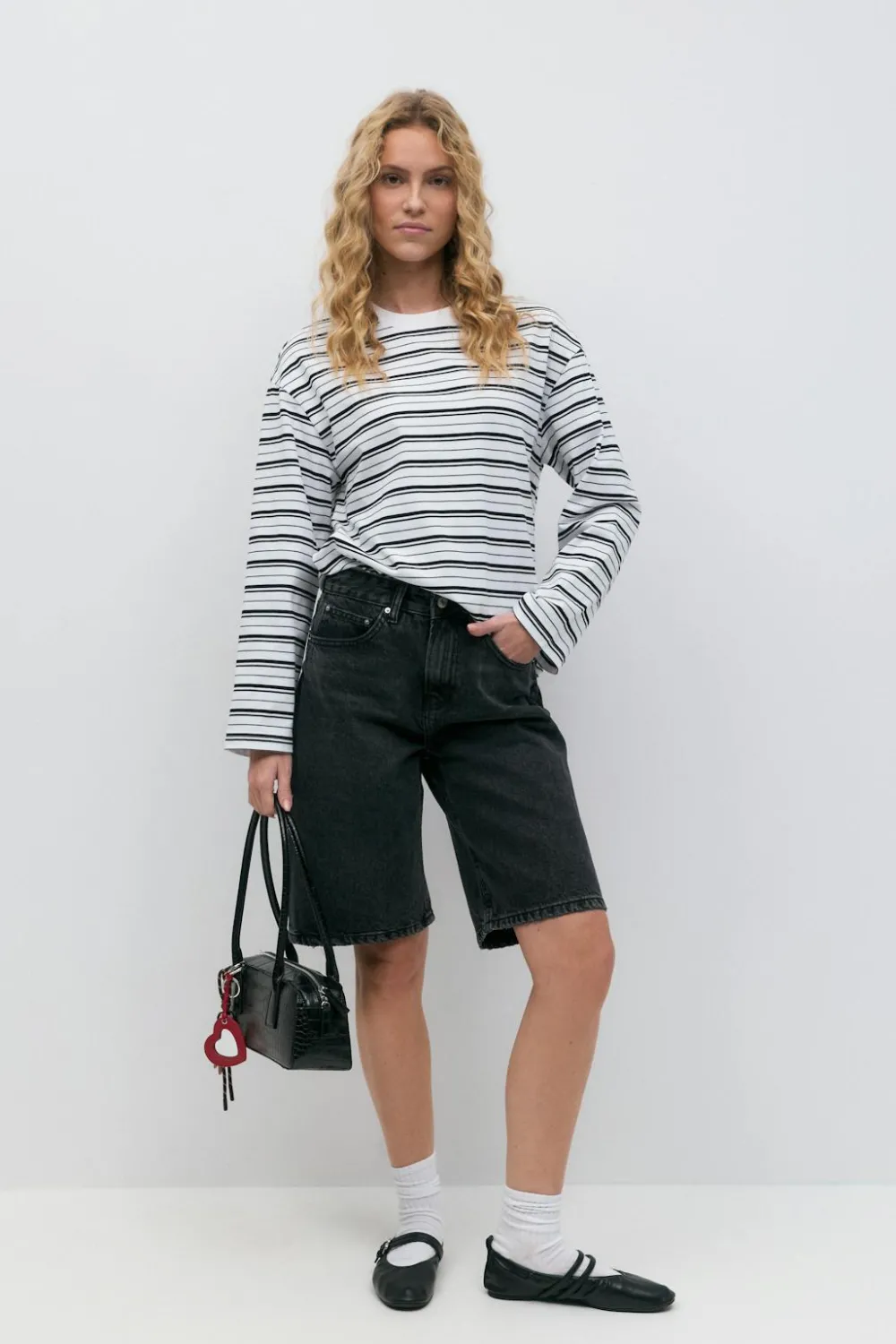 Online Gina Tricot Baggy denim shorts Zwart