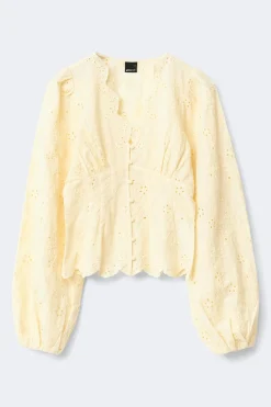 Outlet Gina Tricot Balloon sleeve blouse Geel