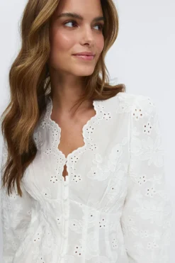 Online Gina Tricot Balloon sleeve blouse Wit