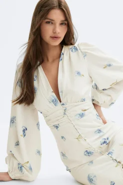 Online Gina Tricot Balloon sleeve dress Blauw
