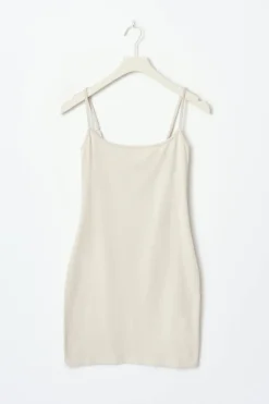 New Gina Tricot Basic mini slip dress Beige