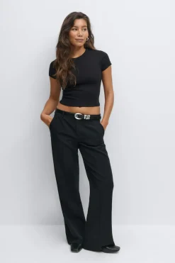 Sale Gina Tricot Basic tight top Zwart