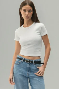 Online Gina Tricot Basic tight top Wit