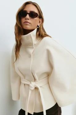 Sale Gina Tricot Belt cape jacket Wit