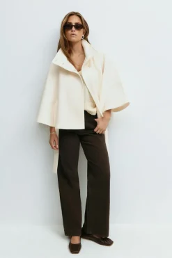 Sale Gina Tricot Belt cape jacket Wit