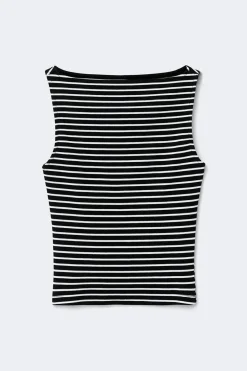 Discount Gina Tricot Boatneck tanktop Zwart
