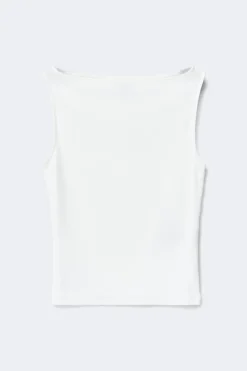 Clearance Gina Tricot Boatneck tanktop Wit