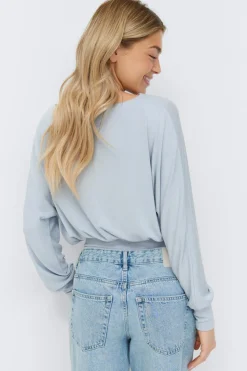 Online Gina Tricot Boatneck top Blauw