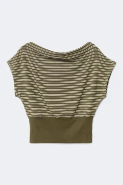 Clearance Gina Tricot Boatneck top Groen