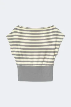 New Gina Tricot Boatneck top Grijsv