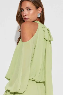 Discount Gina Tricot Boho chiffon mini dress Groen