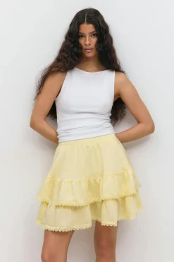 Sale Gina Tricot Boho mini skirt Geel