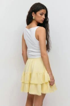 Sale Gina Tricot Boho mini skirt Geel