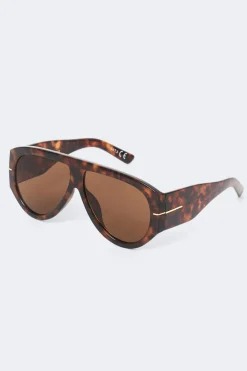 Online Gina Tricot Bold aviator sunglasses Bruin