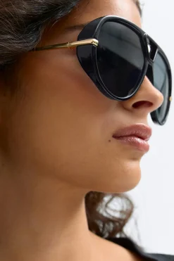 Gina Tricot Bold aviator sunglasses Zwart