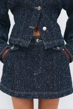 Discount Gina Tricot Boucle denim skirt Blauw