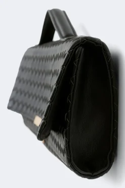 New Gina Tricot Braided clutch bag Zwart