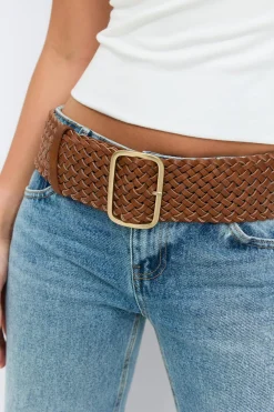 Gina Tricot Braided hip belt Bruin