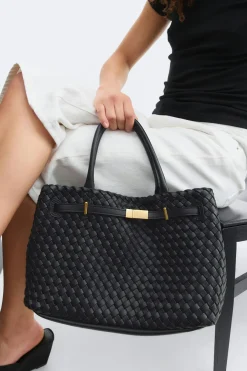 Best Gina Tricot Braided top handle bag Zwart