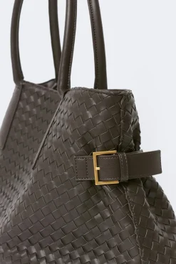 Best Gina Tricot Braided tote bag Bruin