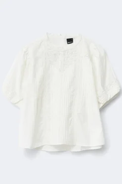 Gina Tricot Broderie anglaise blouse Wit