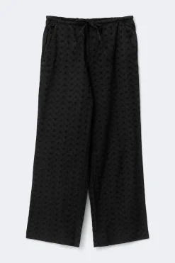 Discount Gina Tricot Broderie anglaise trousers Zwart