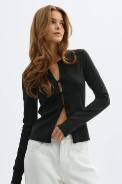 Hot Gina Tricot Button detail top Zwart
