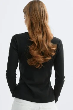 Hot Gina Tricot Button detail top Zwart
