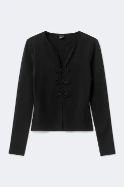 Hot Gina Tricot Button detail top Zwart