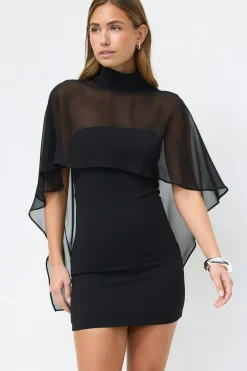 New Gina Tricot Cape tube dress Zwart