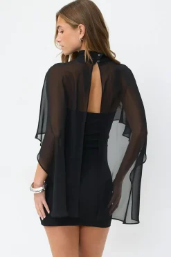 New Gina Tricot Cape tube dress Zwart