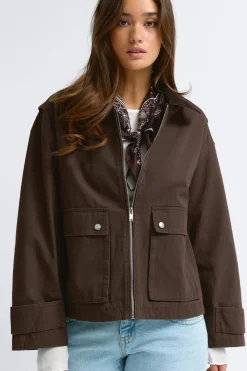 Gina Tricot Cargo jacket Bruin
