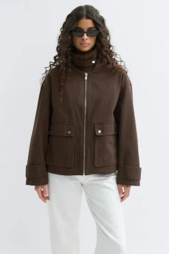 Gina Tricot Cargo jacket Bruin