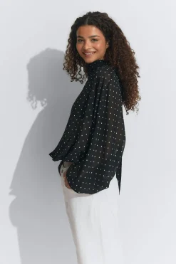 Gina Tricot Chiffon blouse Zwart