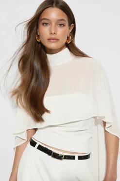 Hot Gina Tricot Chiffon cape top Wit