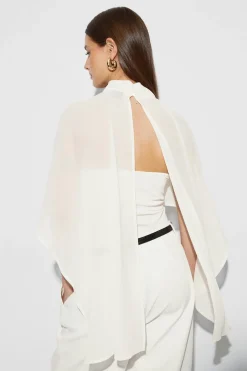 Hot Gina Tricot Chiffon cape top Wit