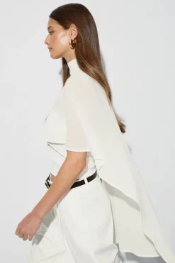 Hot Gina Tricot Chiffon cape top Wit