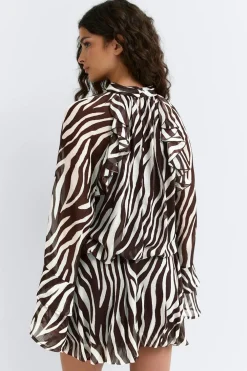 Best Gina Tricot Chiffon dress Bruin