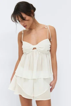 New Gina Tricot Chiffon loungewear shorts Wit