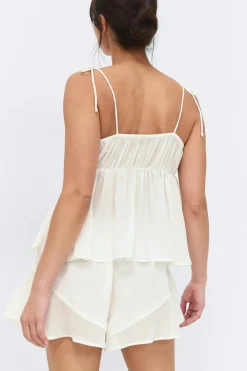 New Gina Tricot Chiffon loungewear shorts Wit