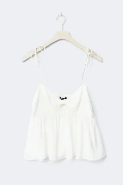 New Gina Tricot Chiffon loungewear singlet Wit