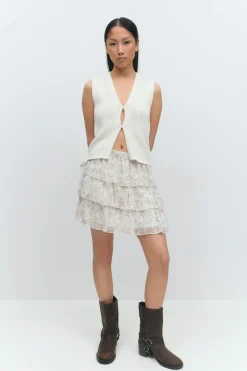 Sale Gina Tricot Chiffon skirt Beige