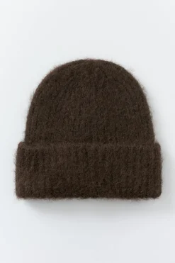 New Gina Tricot Chunky hairy beanie Bruin