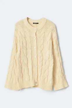 Best Gina Tricot Chunky knitted cable cardigan Geel