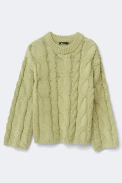 Outlet Gina Tricot Chunky knitted cable sweater Groen