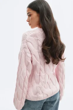 Sale Gina Tricot Chunky knitted cable sweater Roze