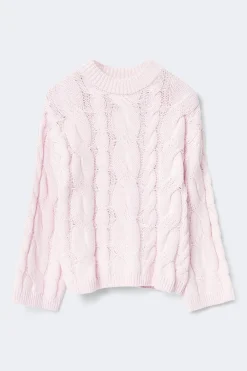 Sale Gina Tricot Chunky knitted cable sweater Roze