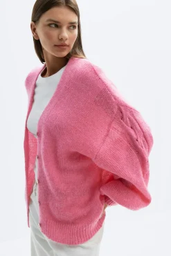 Best Gina Tricot Chunky knitted cardigan Roze