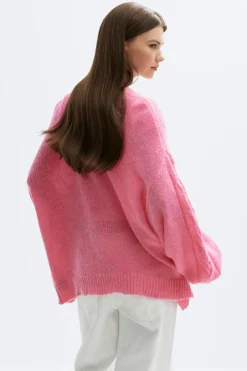 Best Gina Tricot Chunky knitted cardigan Roze